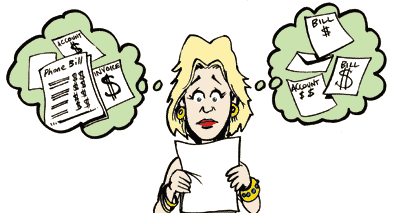 woman worring about bills