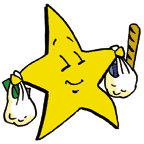Star carrying grocery bags